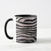 Silver zebra stripe (faux glitter bling) mok (Links)