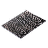Silver zebra stripe (faux glitter bling) notitieboek (Linkerzijde)
