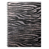 Silver zebra stripe (faux glitter bling) notitieboek (Voorkant)