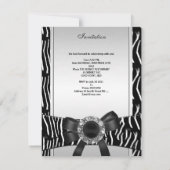 Silver Zebra White Black Jewel 30th Birthday 2 Kaart (Achterkant)