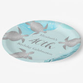 Silver Zee Turks Blue Ink | Aangepaste verjaardag Papieren Bordje (Gekanteld)