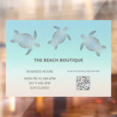 Silver Zee Turquoise Coastal Raamsticker (Vel 2)