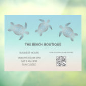 Silver Zee Turquoise Coastal Raamsticker (Vel 3)