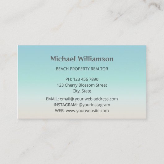 Silver Zee Turquoise Coastal Visitekaartje (Achterkant)