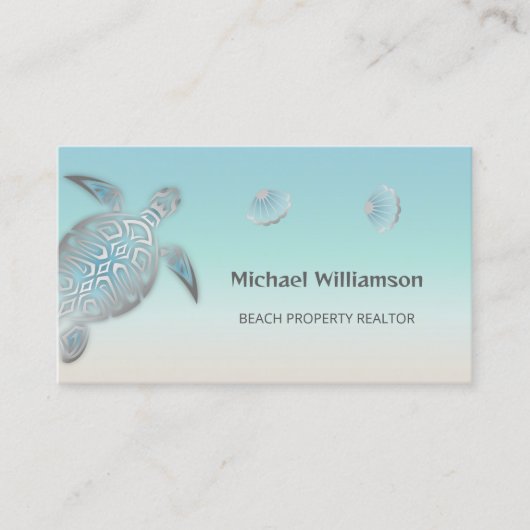 Silver Zee Turquoise Coastal Visitekaartje (Voorkant)