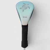 Silver Zee Turquoise | Kustmonogram Golfheadcover (Voorkant)