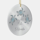 Silver Zee Turtle Animal Hawaiian Keramisch Ornament (Rechts)