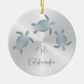Silver Zee Turtle Animal Hawaiian Keramisch Ornament (Voorkant)