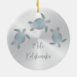 Silver Zee Turtle Animal Hawaiian Keramisch Ornament