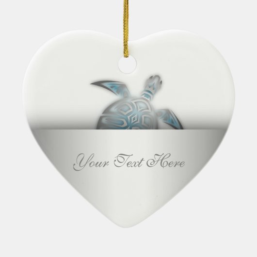 Silver Zee Turtle Animal Keramisch Ornament (Achterkant)