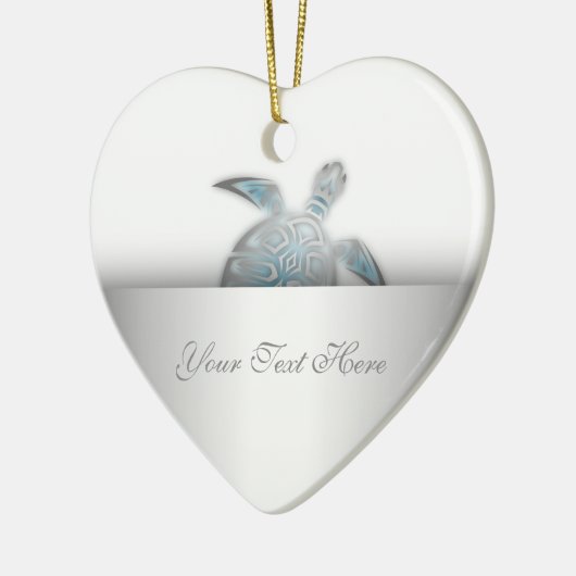 Silver Zee Turtle Animal Keramisch Ornament (Links)