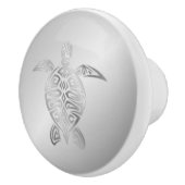 Silver Zee Turtle Animal Keramische Knop (Rechts)