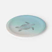 Silver Zee Turtle Beach Style Maritime Coastal Papieren Bordje (Gekanteld)