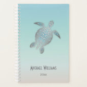 Silver Zee Turtle Coastal voegt naam en jaar toe Planner (Voorkant)
