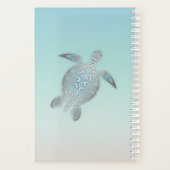 Silver Zee Turtle Coastal voegt naam en jaar toe Planner (Achterkant)