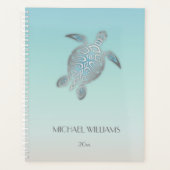Silver Zee Turtle Coastal voegt naam en jaar toe Planner (Voorkant)