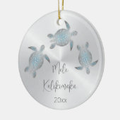 Silver Zee Turtle | Kerstmis in Hawaïti Keramisch Ornament (Links)
