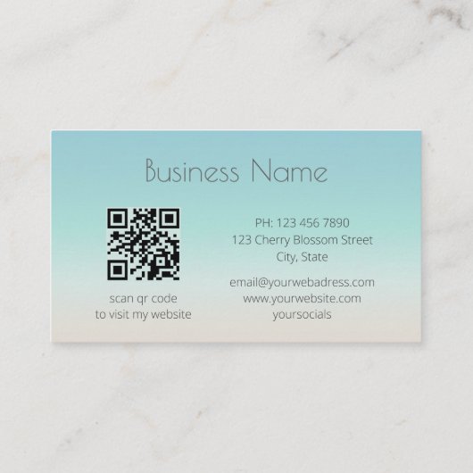 Silver Zee Turtle | KustQR-code Visitekaartje (Achterkant)