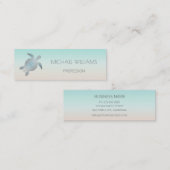 Silver Zee Turtle Marine Biology Nautical Mini Visitekaartje (Voorkant / Achterkant)