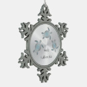 Silver Zee Turtle | Mele Kalikimaka | Hawaïaans Tin Sneeuwvlok Ornament (Links)