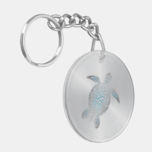 Silver Zee Turtle Sleutelhanger (Voorkant Links)
