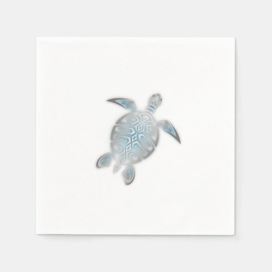 Silver Zee Turtle White Coastal Maritime Servetten (Voorkant)