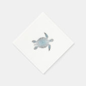 Silver Zee Turtle White Coastal Maritime Servetten (Hoek)