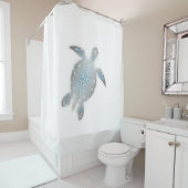 Silver Zee Turtle White Douchegordijn (In situ)