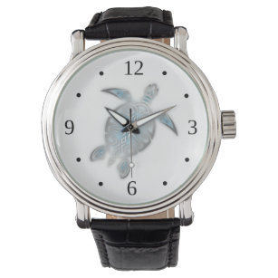 Silver Zee Turtle White Horloge