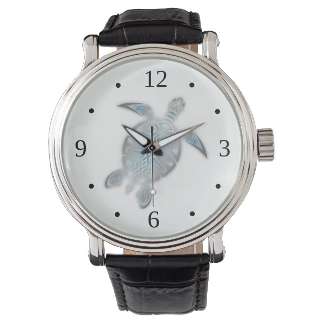 Silver Zee Turtle White Horloge (Voorkant)