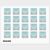 Silver Zee Turtles | Beach Weddenschap bedankt Vierkante Sticker (Vel)