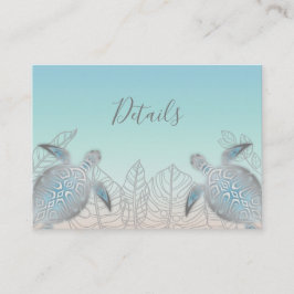 Silver Zee Turtles | Beach Weddenschap Details Informatiekaartje