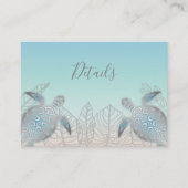Silver Zee Turtles | Beach Weddenschap Details Informatiekaartje (Voorkant)