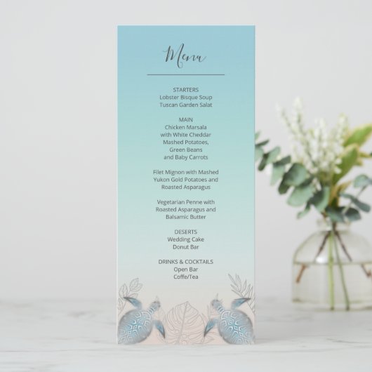 Silver Zee Turtles Beach Wedding Kaart (Staand voorkant)