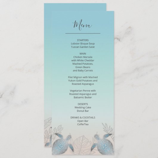 Silver Zee Turtles Beach Wedding Kaart (Voorkant / Achterkant)