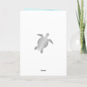 Silver Zee Turtles Blue Ink Custom Birthday Kaart (Achterkant)