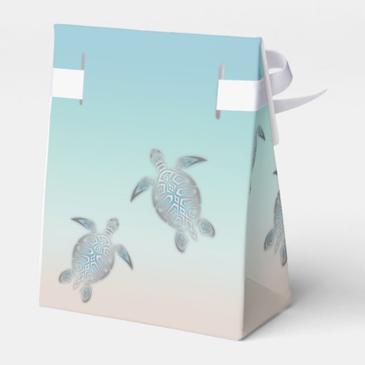 Silver Zee Turtles Custom Birthday Favor Box Bedankdoosjes (Achterkant)