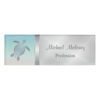 Silver Zee Turtles Moderne Beach Realtor Naambadge