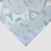 Silver Zee Turtles Paarse Patroon Tissuepapier (Detail)