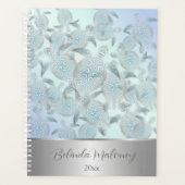 Silver Zee Turtles Patroon | Naam en jaar toevoege Planner (Voorkant)