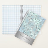 Silver Zee Turtles Pattern Jouw naam Jaar Notitieboek (Binnen)