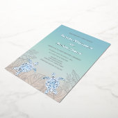 Silver Zee Turtles Turquoise | Beach Wedding Folie Uitnodiging (Gedraaid)