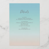 Silver Zee Turtles Turquoise | Beach Wedding Folie Uitnodiging (Achterkant)