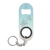 Silver Zee Turtles Turquoise Maritime Coastal Sleutelhanger Flessenopener (Voorkant)