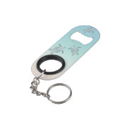 Silver Zee Turtles Turquoise Maritime Coastal Sleutelhanger Flessenopener (Achterkant Gekanteld)