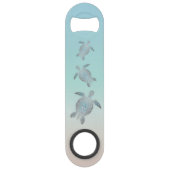 Silver Zee Turtles Turquoise Maritime Nautical Speed Flessenopener (Voorkant)