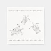 Silver Zee Turtles White Coastal Servetten (Voorkant)