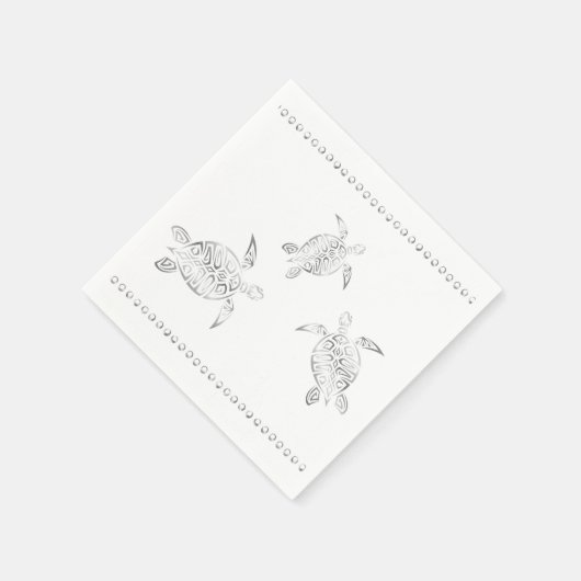 Silver Zee Turtles White Coastal Servetten (Hoek)