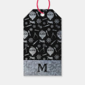 Silver Zinc Steampunk Monogram Cadeaulabel (Voorkant)