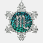 Silver Zodiac Sign Scorpio Snowflake Ornament (Voorkant)